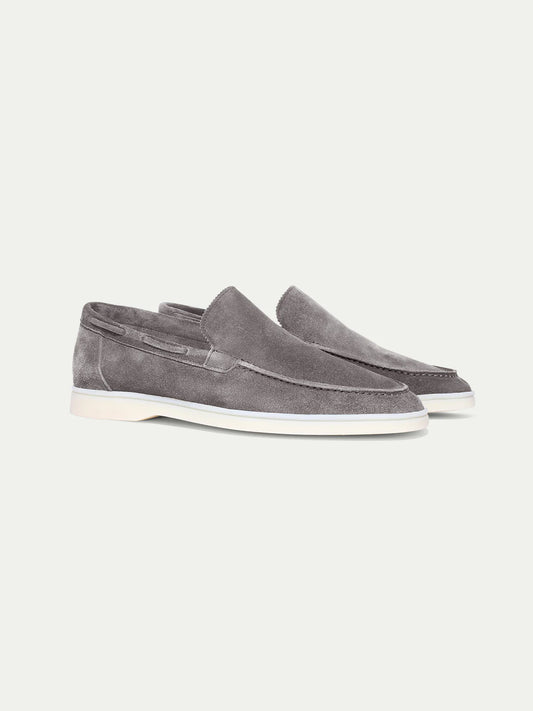 Yacht Loafers Heren | Grijs Suède | Lichte Zomer Instappers