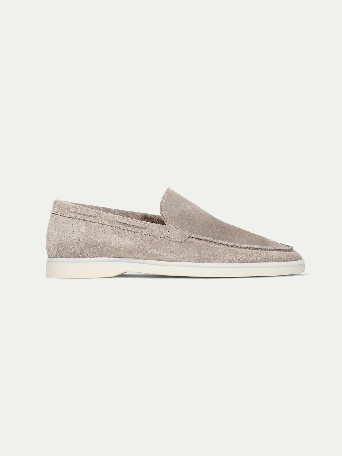 Yacht Loafers Heren | Lichtgrijs Suède | Luxe Italiaanse Instappers Zomer