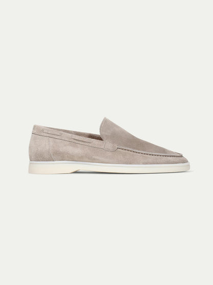 Yacht Loafers Heren | Lichtgrijs Suède | Luxe Italiaanse Instappers Zomer