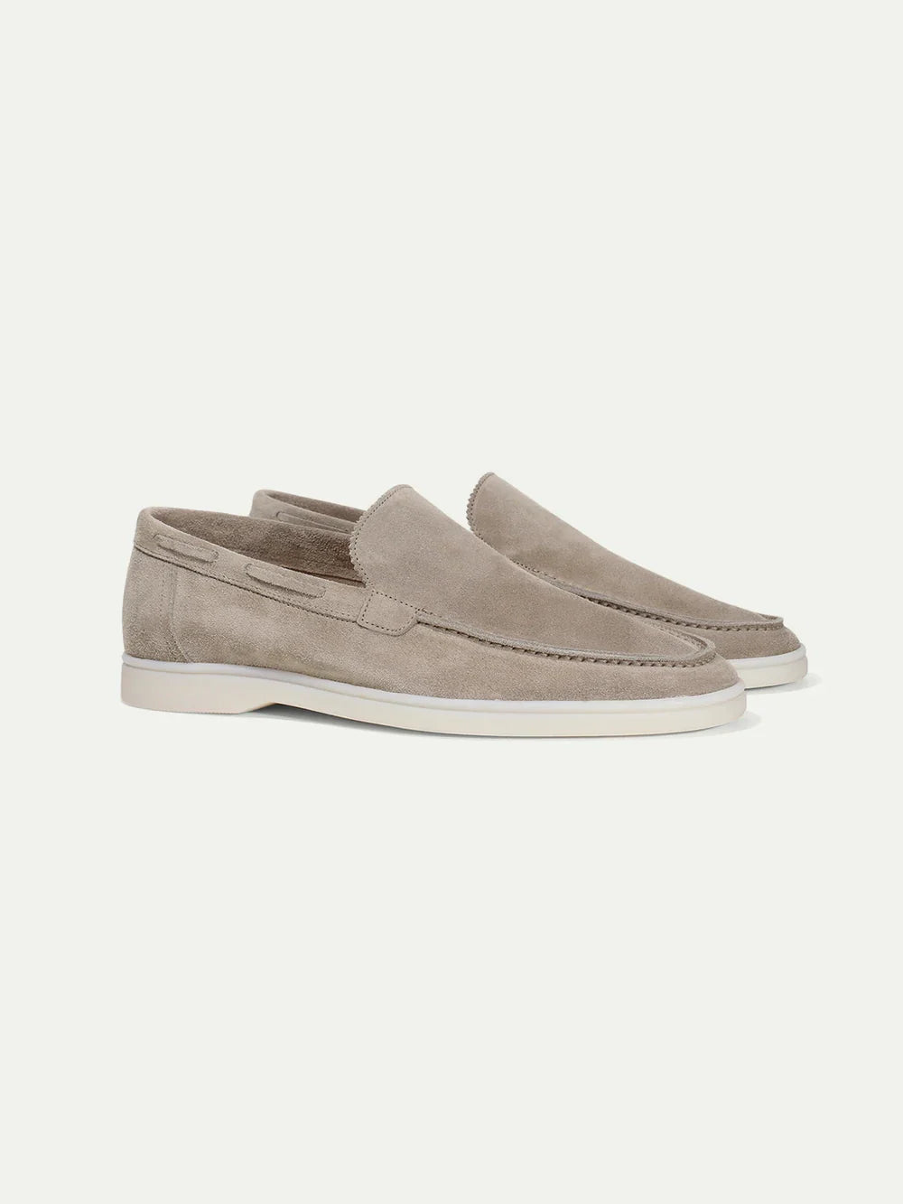 Yacht Loafers Heren | Lichtgrijs Suède | Luxe Italiaanse Instappers Zomer
