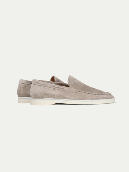 Yacht Loafers Heren | Lichtgrijs Suède | Luxe Italiaanse Instappers Zomer