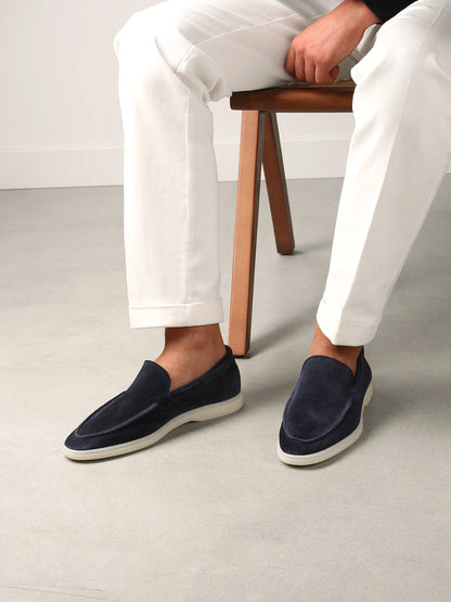 Yacht Loafers Heren | Donkerblauw Suède | Italiaanse Zomerschoenen