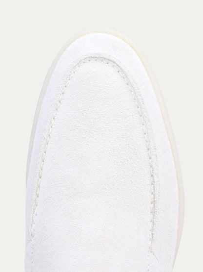 Witte Suède Loafers Heren | Yacht White | Instappers Zomerschoenen