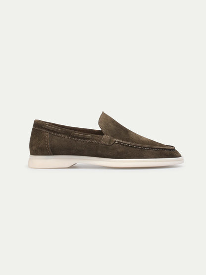 Dames Loafers | Olijf Suède | Luxe Zomerschoenen