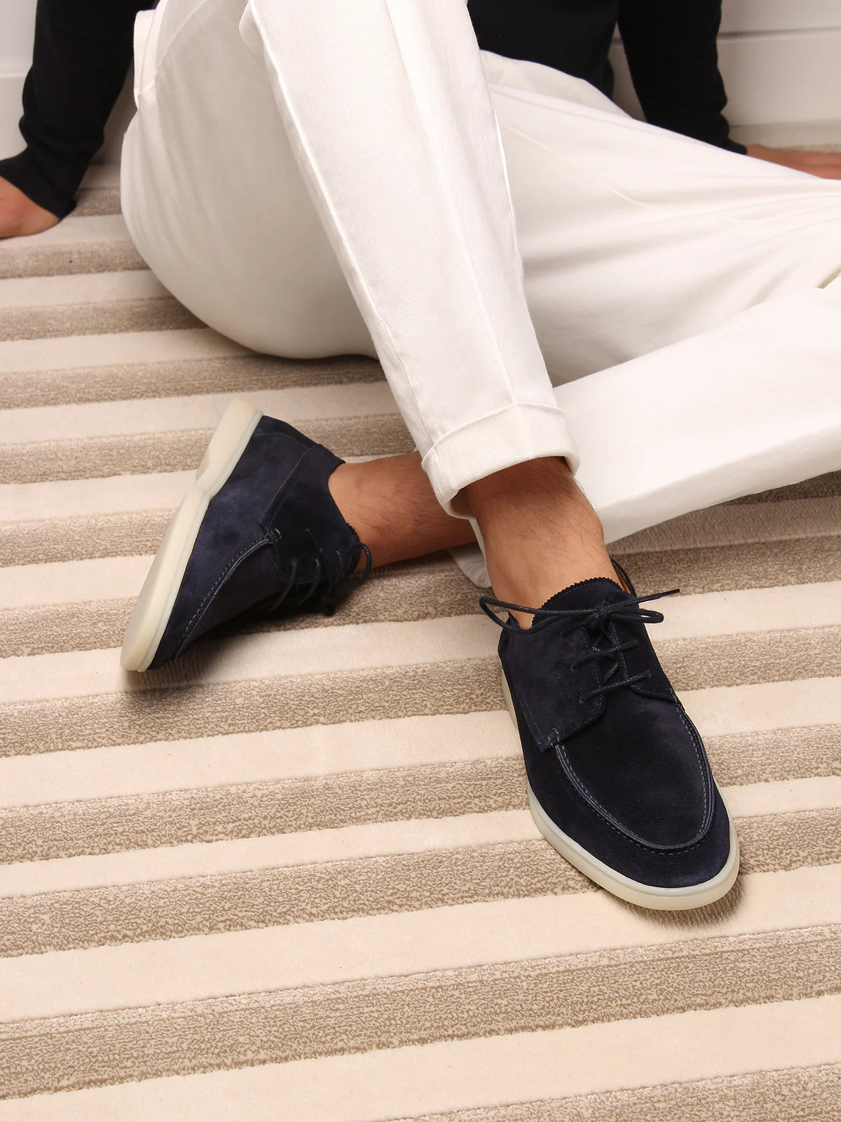 Walker Navy | Suède Loafers Heren | Donkerblauw