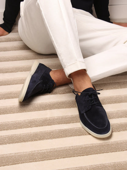 Walker Navy | Suède Loafers Heren | Donkerblauw