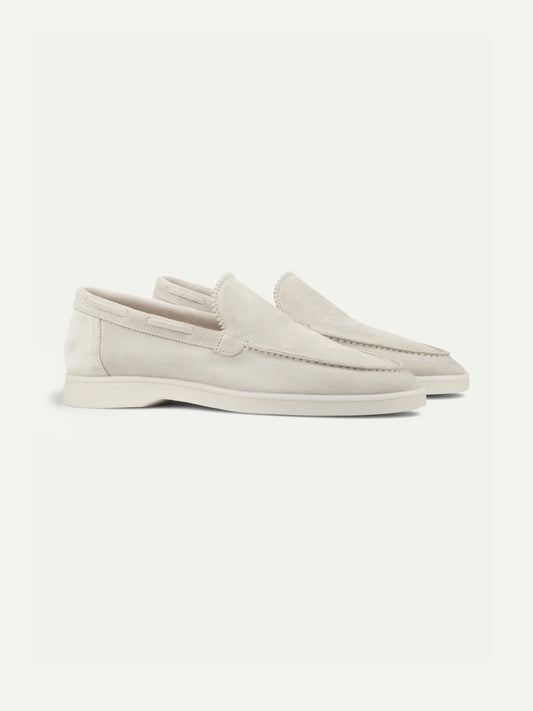 Dames Loafers | Suède Grijs | Luxe Slip-On Schoenen