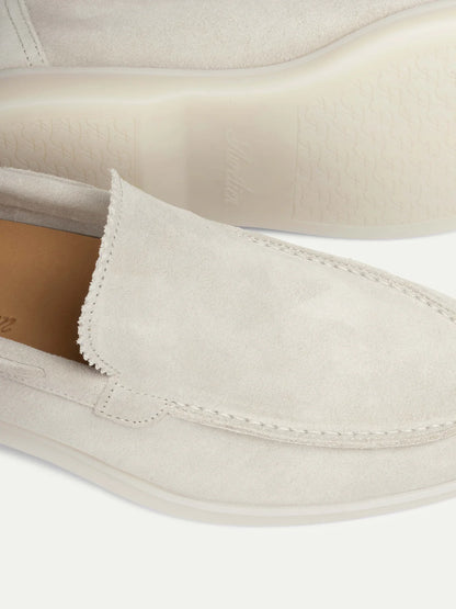 Dames Loafers | Suède Grijs | Luxe Slip-On Schoenen
