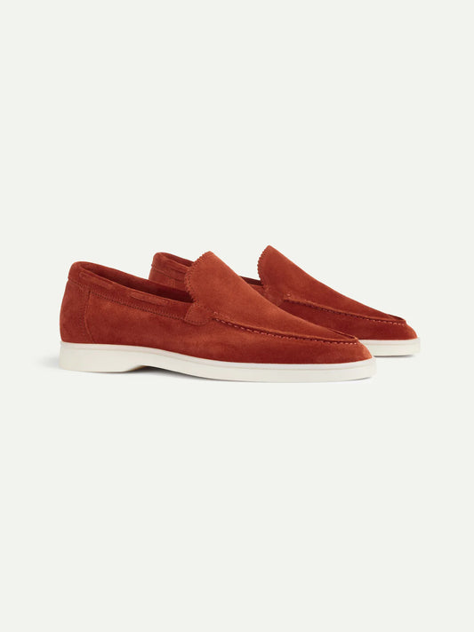 Dames Loafers | Suède Blush Rood | Luxe Slip-On Schoenen
