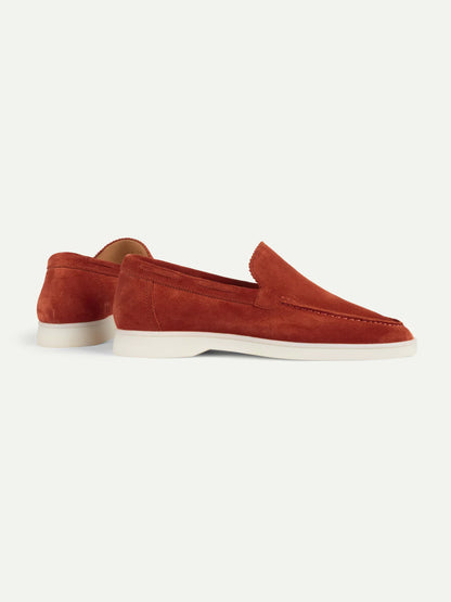 Dames Loafers | Suède Blush Rood | Luxe Slip-On Schoenen