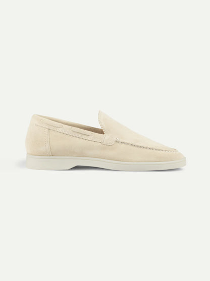 Dames Loafers | Suède Ecru | Luxe Slip-On Schoenen