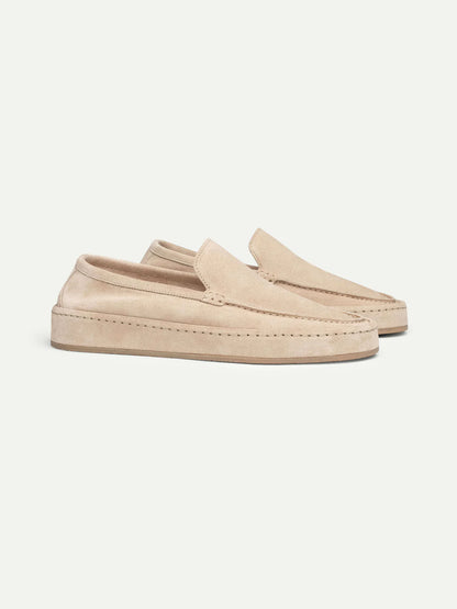 Dames Loafers | Lichtbeige Suède | Luxe Slip-On Schoenen