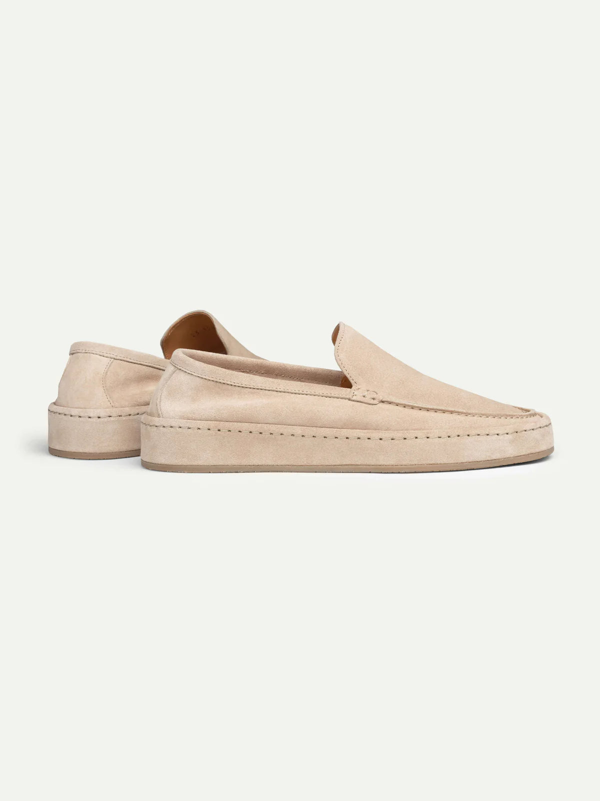Dames Loafers | Lichtbeige Suède | Luxe Slip-On Schoenen