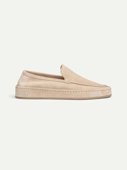 Dames Loafers | Lichtbeige Suède | Luxe Slip-On Schoenen