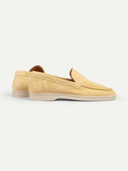 Dames Loafers | Lichtgeel | Suède | Comfortabele Instappers