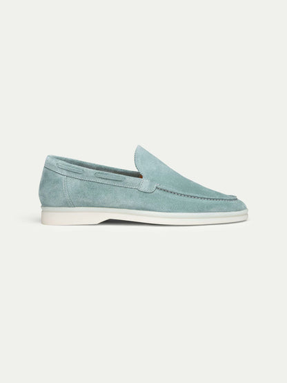 Dames Loafers | Petrol Suède | Luxe Slip-On Schoenen