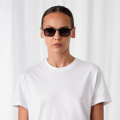Lex Phantom | Zwarte geometrische zonnebril | Smoke glazen | Stoere look