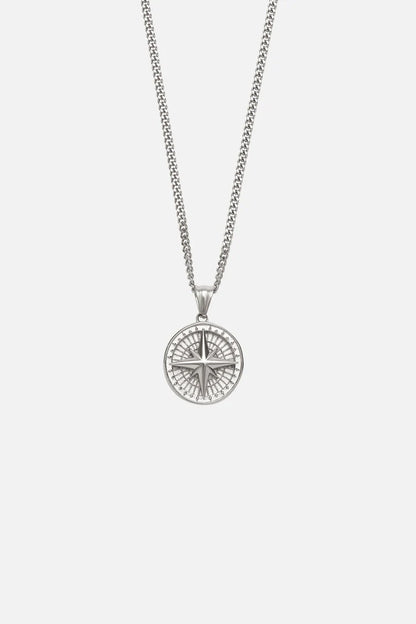 Andrew | Mannen zilveren kompas ketting