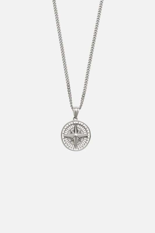 Andrew | Mannen zilveren kompas ketting