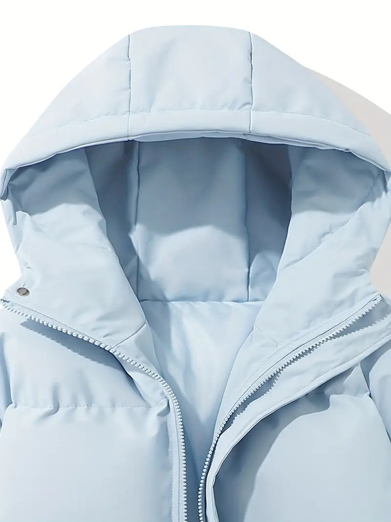 Dames Winterjas Lichtblauw | Gewatteerd | Capuchon | Warm & Comfortabel
