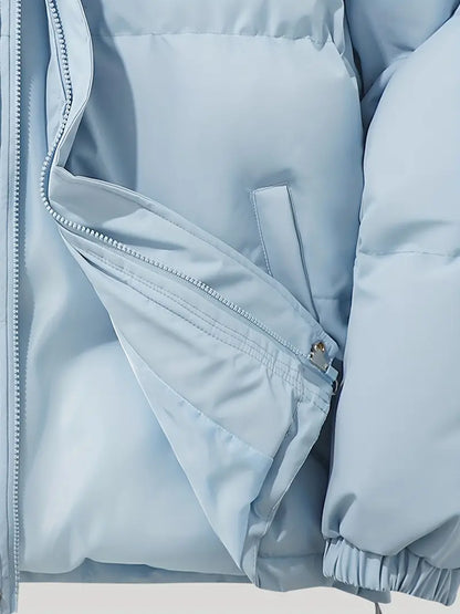 Dames Winterjas Lichtblauw | Gewatteerd | Capuchon | Warm & Comfortabel