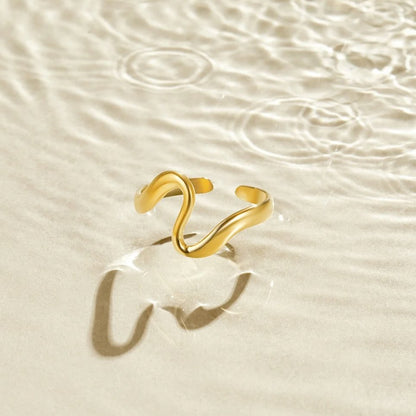 Golden Wave Ring | ring Elegant | Tijdloos