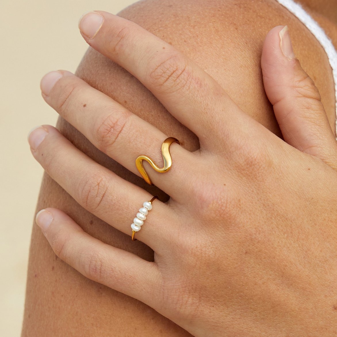 Golden Wave Ring | ring Elegant | Tijdloos