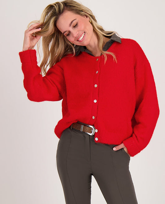 Wollen vest | Knopen | Rood
