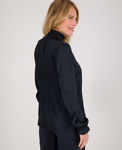 Colle | Blouse | Donkerblauw | Zwart
