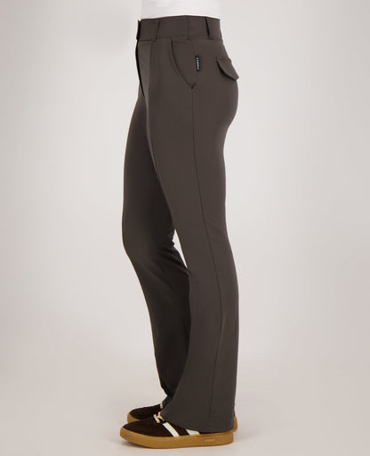 Dames Pant | Flare | Donker Taupe