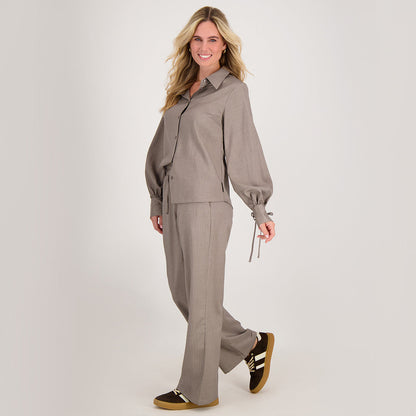 Broek | Pinstripe | Taupe/Wit