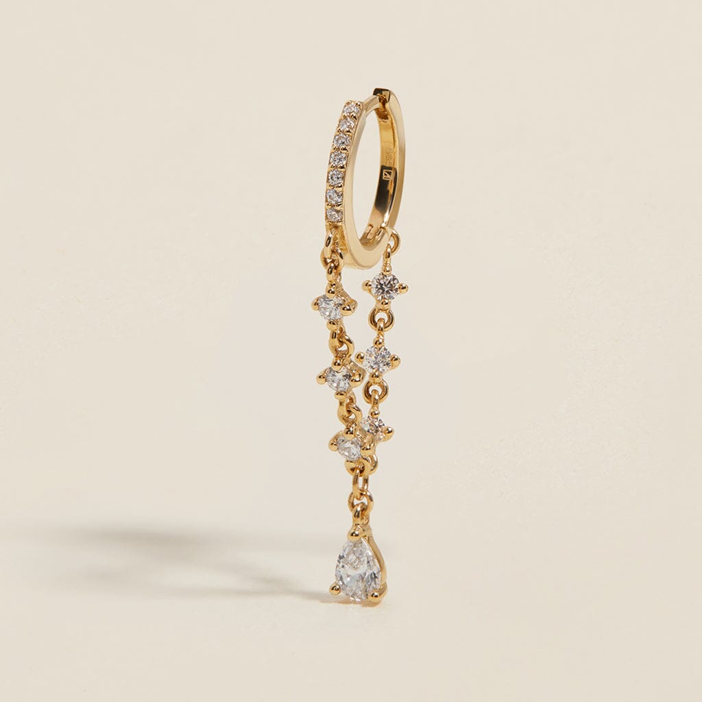 Diana - Gouden Oorring met Strass Hanger