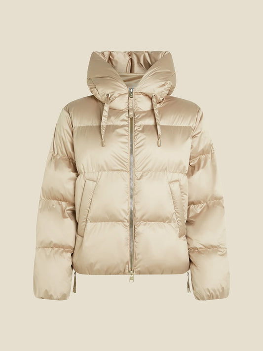 Dames Pufferjas Beige | Gewatteerd | Capuchon | Rits