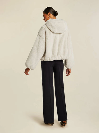 Dames Winterjas | Beige | Teddy Stijl | Capuchon