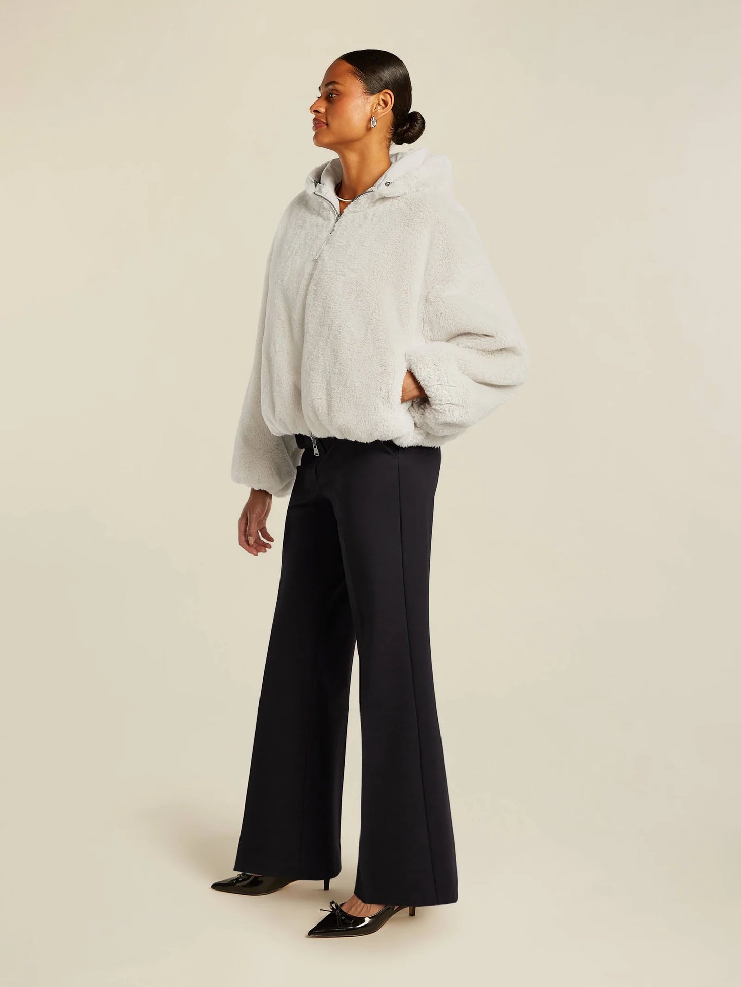 Dames Winterjas | Beige | Teddy Stijl | Capuchon