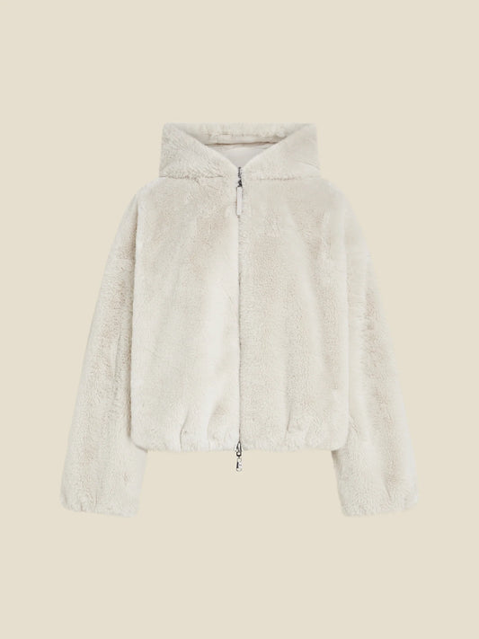 Dames Winterjas | Beige | Teddy Stijl | Capuchon