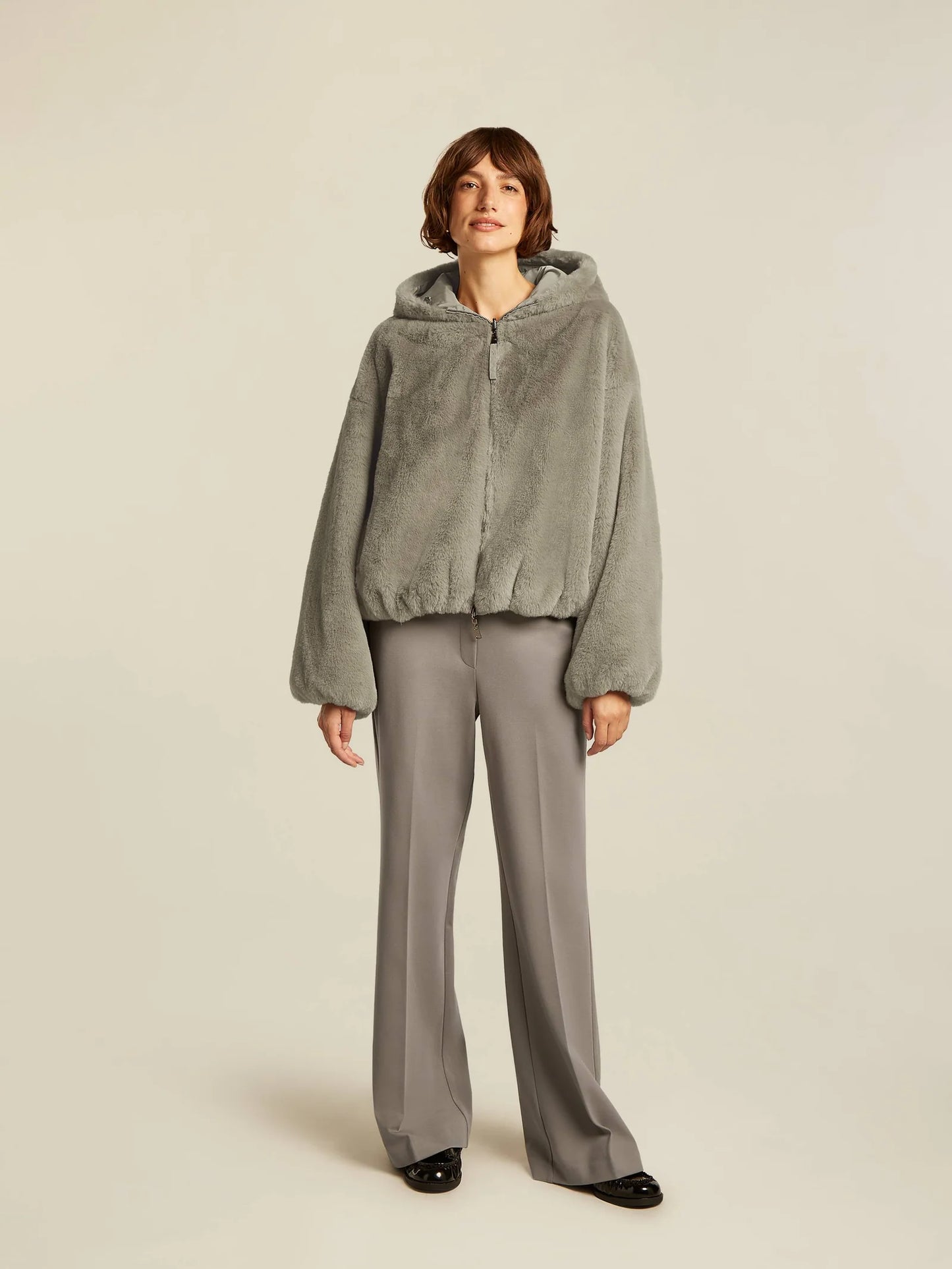 Dames Winterjas Donkergrijs | Faux Fur | Met Capuchon | Warm & Comfortabel