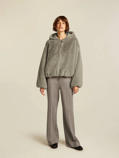 Dames Winterjas Donkergrijs | Faux Fur | Met Capuchon | Warm & Comfortabel