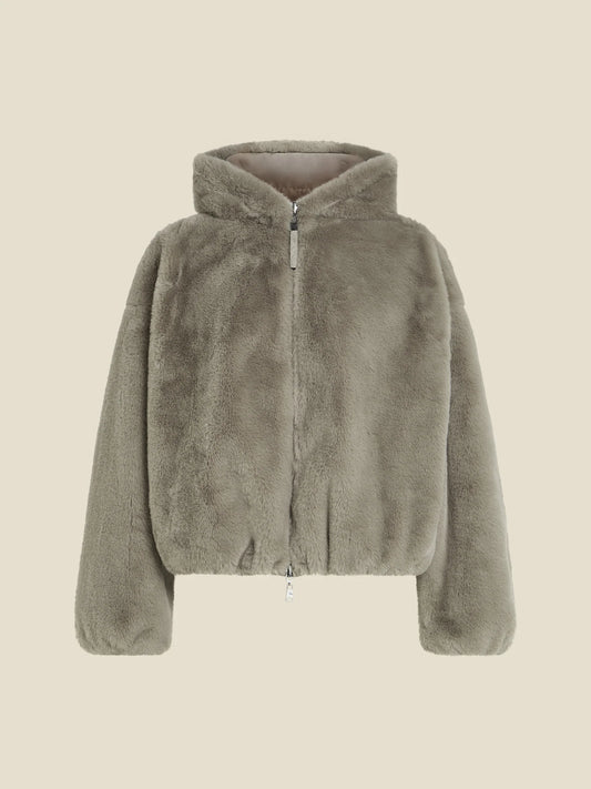 Dames Winterjas Donkergrijs | Faux Fur | Met Capuchon | Warm & Comfortabel