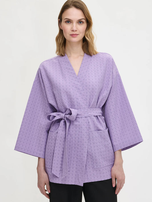 Dames Kimono Blazer Lila | Ceintuur | Wijde Mouwen | Trendy