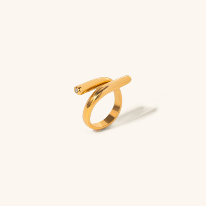 Parallel Gold Ring | Ring Elegant | Stijlvol Uniek