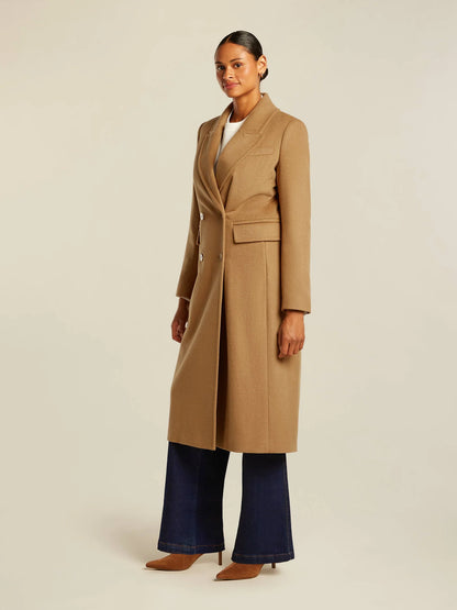 Dames Lange Mantel | Camel | Klassiek & Elegant