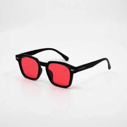 Aarte | Cherry zonnebril met rode glazen | Zwart montuur