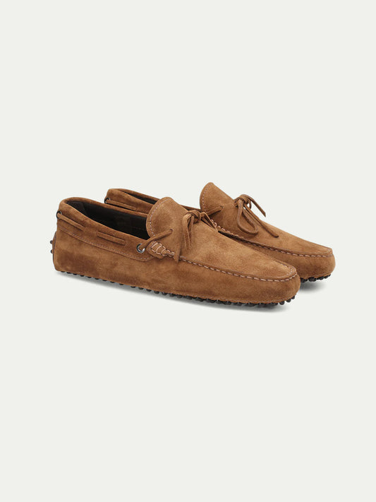 Caramel Suède Driving Loafers Heren | Luxe Mocassins met Antislip Noppenzool