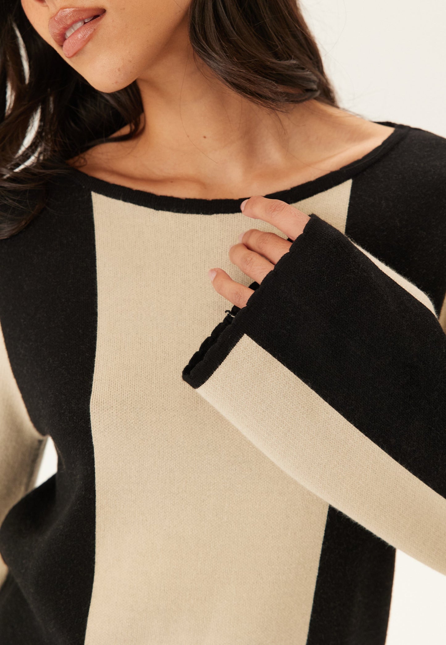 Dames Sweater | Gebreid | Blokpatroon