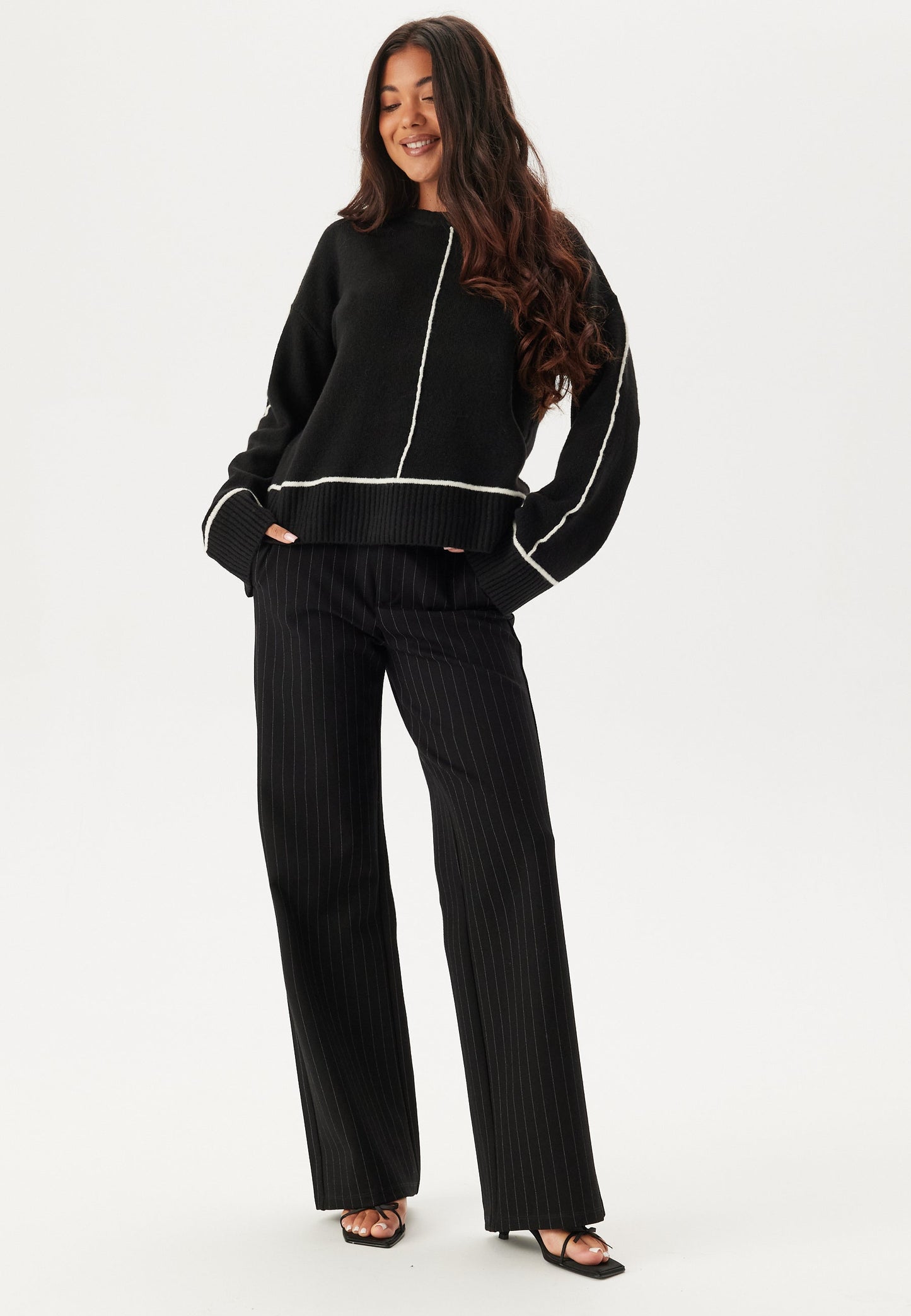 Dames Sweater | Gebreid | Contrast Stitch