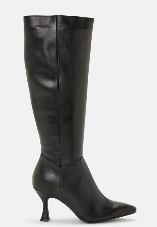 Dames leren | Puntige Hakken | Elegante Hoge Laarsjes