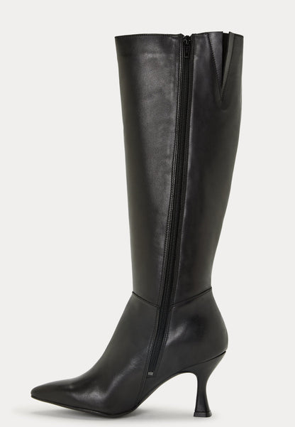 Dames leren | Puntige Hakken | Elegante Hoge Laarsjes