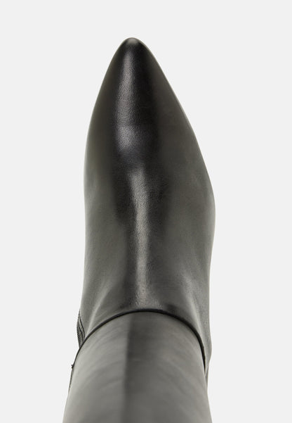 Dames leren | Puntige Hakken | Elegante Hoge Laarsjes