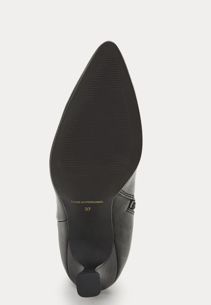 Dames leren | Puntige Hakken | Elegante Hoge Laarsjes